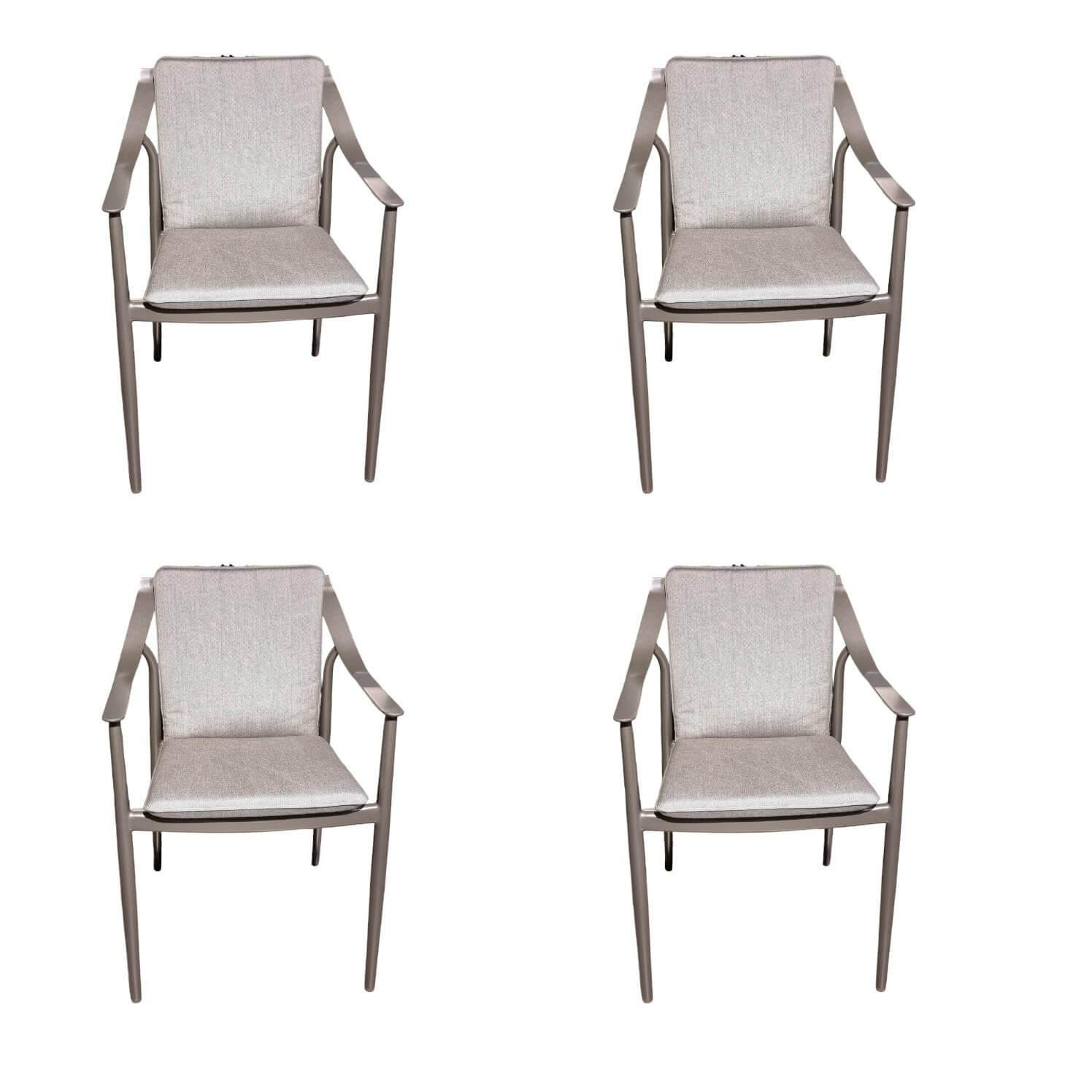 4er-Set Stuhl Vanda Stoff Seidengrau Gestell Aluminium Anthrazit 4er-Set Stuhl Vanda Stoff Seidengrau Gestell Aluminium Anthrazit von Stern