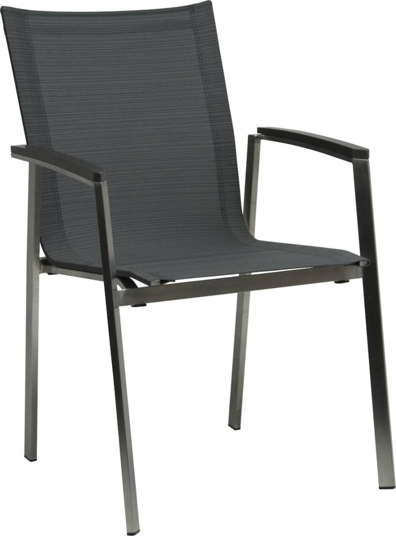 STERN Stapelsessel NEW TOP, Edelstahl / Textilen Karbon / Alu-Armlehnen Anthrazit von Stern
