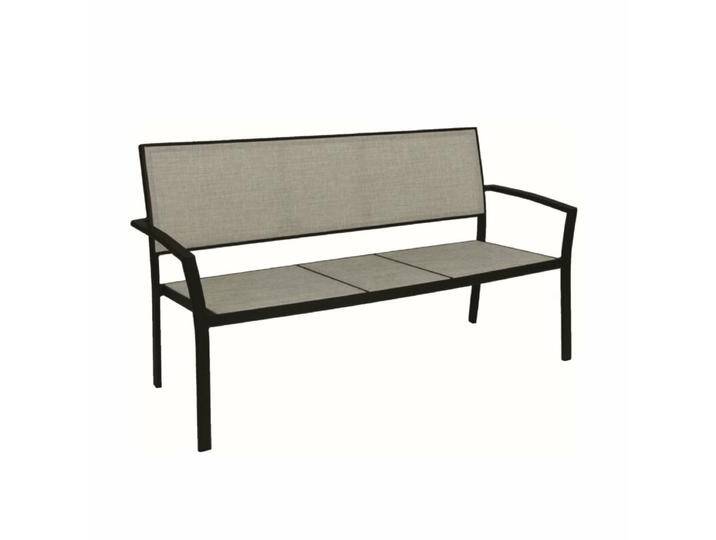 Stern Allround 2,5-Sitzer Bank - Gestell Alu schwarz matt Sitz Textil Leinen grau von Stern