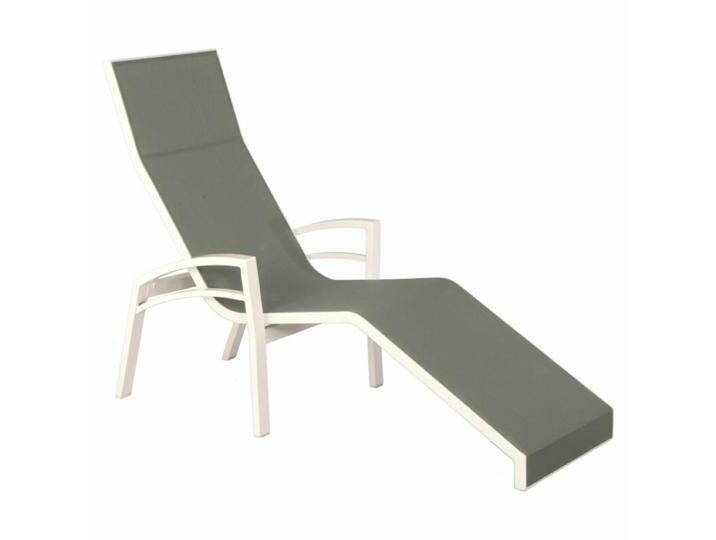 Stern Balance Relaxliege - Gestell Alu weiß Liegefläche Textil silber von Stern