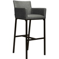 Stern Bar-Sessel Artus Aluminium schwarz matt Otdoorstoff Seidenschwarz von Stern