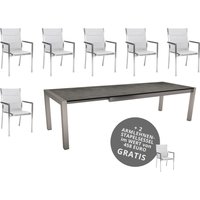 Stern Cardiff-Set 6 Stühle mit Ausziehtisch 214/294x100 cm + 2 Stühle gratis von Stern