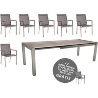 Stern Cardiff-Set 6 Stühle mit Ausziehtisch 214/294x100 cm + 2 Stühle gratis von Stern