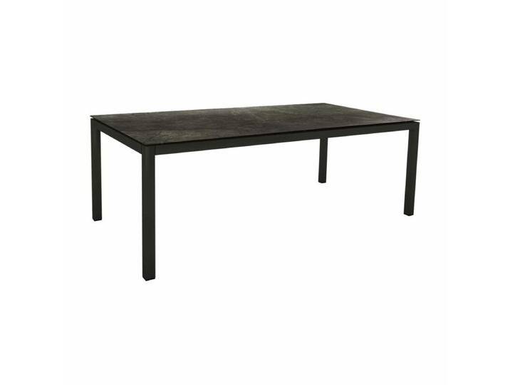 Stern Classic Tischsystem Gartentisch Aluminium schwarz matt/HPL - HPL Dark Marble , 200 × 100 von Stern