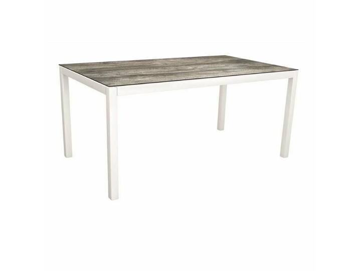 Stern Classic Tischsystem Gartentisch Aluminium weiß/HPL - HPL Tundra Grau , 130 × 80 von Stern
