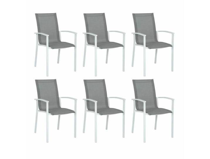 Stern Evoee Stapelsessel 6er-/8er-Set Gestell Aluminium - Gestell Alu weiß Sitz Textil silber , 6er-Set von Stern