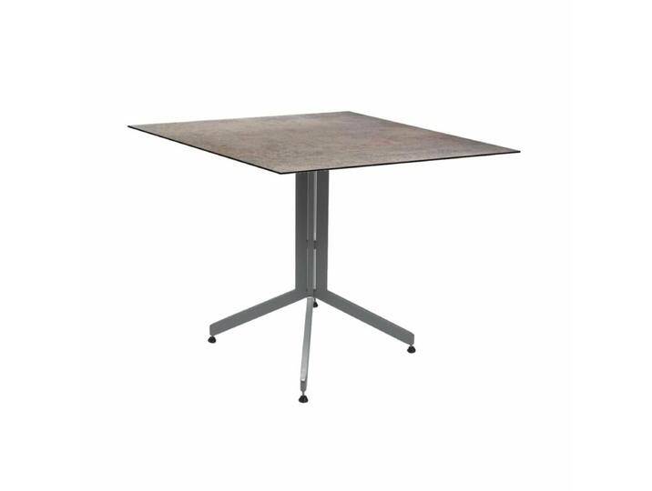 Stern Faro Bistrotisch Aluminium/HPL, Tischplatte quadratisch - Aluminium graphit , HPL Smoky,klappbar von Stern