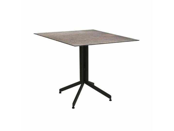Stern Faro Bistrotisch Aluminium/HPL, Tischplatte quadratisch - Aluminium schwarz matt , HPL Smoky,klappbar von Stern