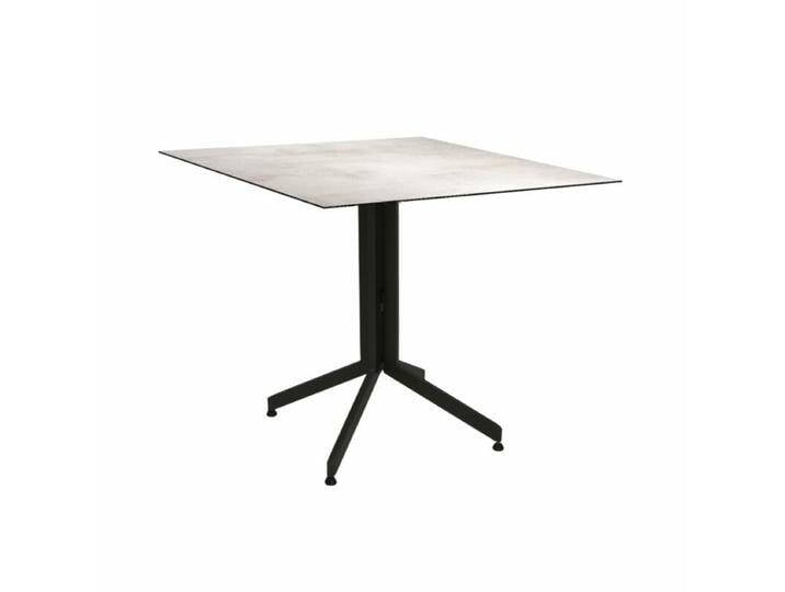 Stern Faro Bistrotisch Aluminium/HPL, Tischplatte quadratisch - Aluminium schwarz matt , HPL Zement hell,klappbar von Stern