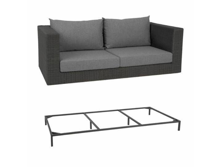 Stern Fontana 2-Sitzer Loungesofa mit Untergestell - Gestell Alu anthrazit Sitz Polyrattan basaltgrau Polster seidengrau von Stern