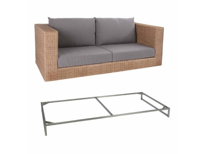 Stern Fontana 2-Sitzer Loungesofa mit Untergestell - Gestell Edelstahl Sitz Polyrattan zimt Polster rehbraun Stern Fontana 2-Sitzer Loungesofa mit Untergestell - Gestell Edelstahl Sitz Polyrattan zimt Polster rehbraun von Stern
