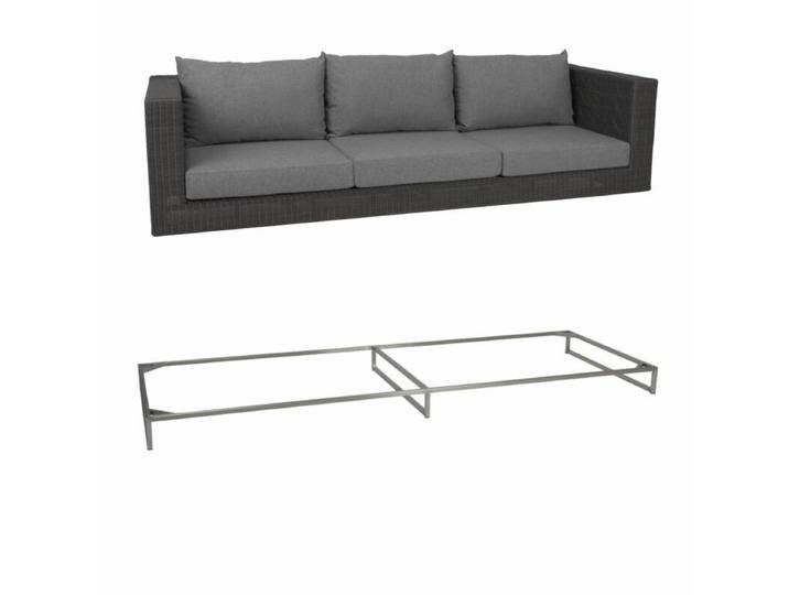 Stern Fontana 3-Sitzer Loungesofa mit Untergestell - Gestell Edelstahl Sitz Polyrattan basaltgrau Polster seidengrau von Stern