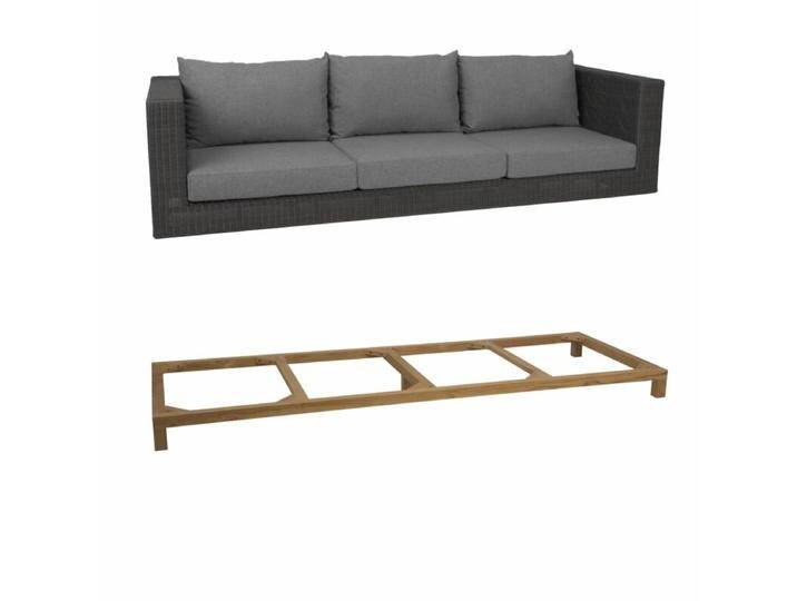 Stern Fontana 3-Sitzer Loungesofa mit Untergestell - Gestell Teak Sitz Polyrattan basaltgrau Polster seidengrau Stern Fontana 3-Sitzer Loungesofa mit Untergestell - Gestell Teak Sitz Polyrattan basaltgrau Polster seidengrau von Stern