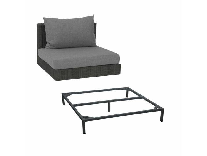 Stern Fontana Lounge Mittelelement mit Untergestell - Gestell Alu anthrazit Sitz Polyrattan basaltgrau Polster seidengrau von Stern