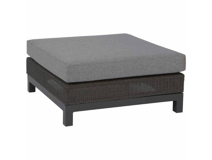 Stern Fontana Loungehocker mit Untergestell - Gestell Alu anthrazit Sitz Polyrattan basaltgrau Polster seidengrau von Stern