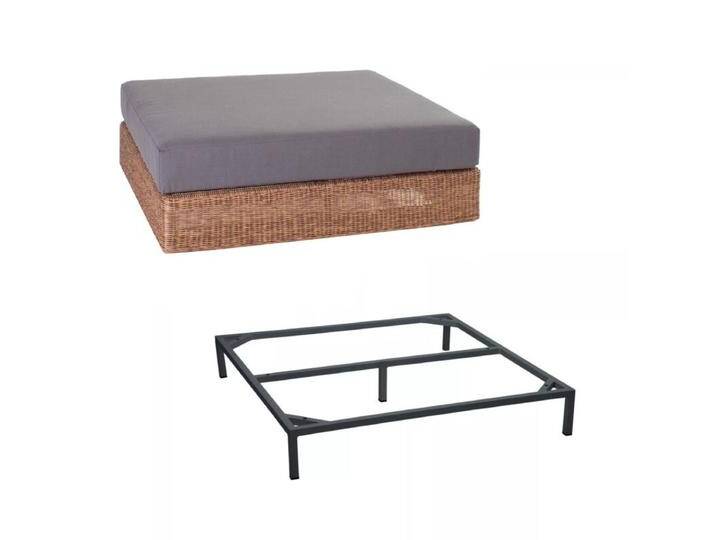 Stern Fontana Loungehocker mit Untergestell - Gestell Alu anthrazit Sitz Polyrattan zimt Polster rehbraun Stern Fontana Loungehocker mit Untergestell - Gestell Alu anthrazit Sitz Polyrattan zimt Polster rehbraun von Stern