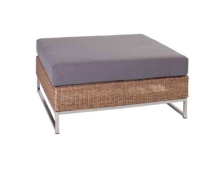 Stern Fontana Loungehocker mit Untergestell - Gestell Edelstahl Sitz Polyrattan zimt Polster rehbraun von Stern