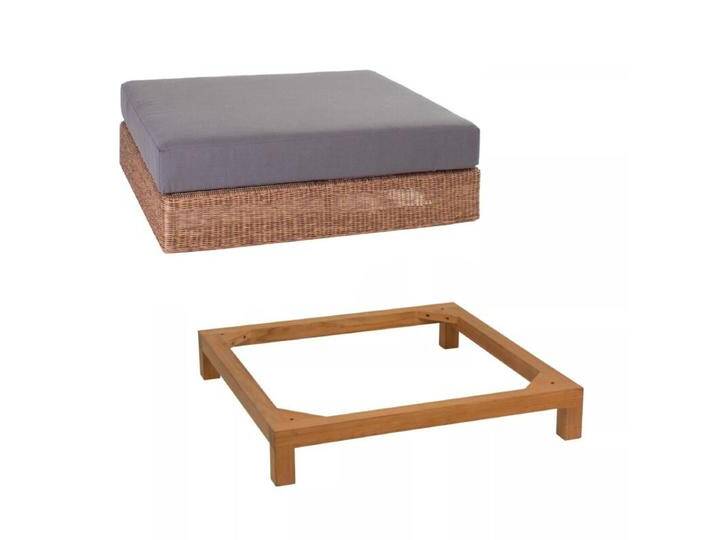 Stern Fontana Loungehocker mit Untergestell - Gestell Teak Sitz Polyrattan zimt Polster rehbraun Stern Fontana Loungehocker mit Untergestell - Gestell Teak Sitz Polyrattan zimt Polster rehbraun von Stern