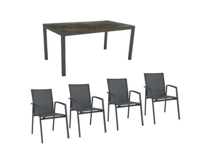Stern Gartenmöbel-Set mit Stuhl New Top und Tisch Classic Aluminium/HPL 5-teilig - Gestelle Alu anthrazit Sitz Textil karbon Tischplatte HPL Dark Marble Stern Gartenmöbel-Set mit Stuhl New Top und Tisch Classic Aluminium/HPL 5-teilig - Gestelle Alu anthrazit Sitz Textil karbon Tischplatte HPL Dark Marble von Stern