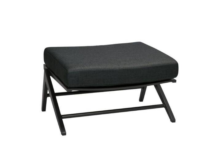 Stern Jackie Loungehocker - Gestell Alu schwarz matt Sitz Outdoor-Polster Textil seidenschwarz von Stern