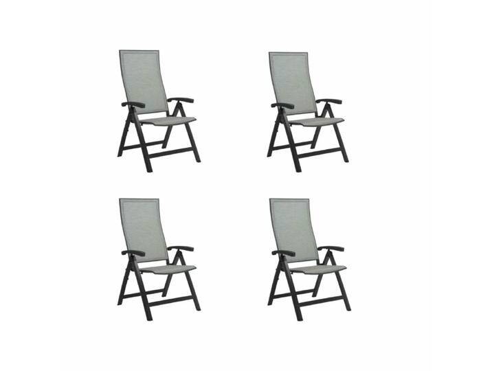 Stern Kari Klappsessel 4er-Set - Gestell Alu anthrazit Sitz Textil silber Armlehnen Alu anthrazit von Stern