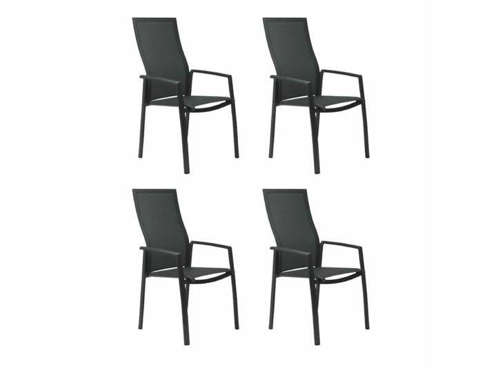 Stern Kari Stapelsessel, hohe Rückenlehne, 4er-/6er-Set - Gestell Alu anthrazit Sitz Textil karbon , 4er-Set von Stern