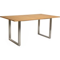 Stern Kufentisch 180x100 cm Edelstahl Tischplatte Teak von Stern