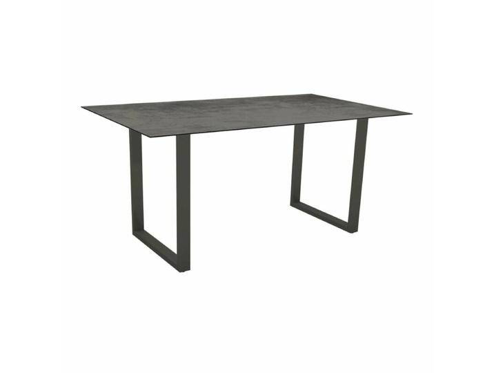 Stern Kufentisch Aluminium/HPL 160x90 cm - Aluminium anthrazit , HPL Zement,Tischbein mit Höhenausgleich,Industrial von Stern