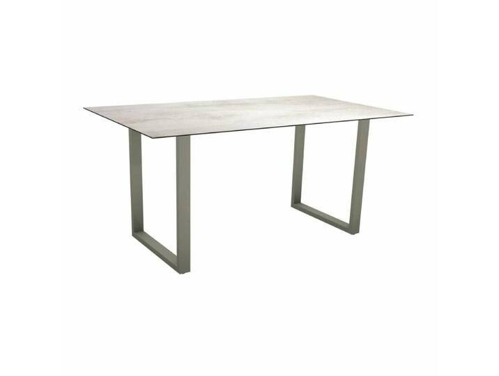 Stern Kufentisch Aluminium/HPL 160x90 cm - Aluminium graphit , HPL Zement hell,Tischbein mit Höhenausgleich,Industrial von Stern