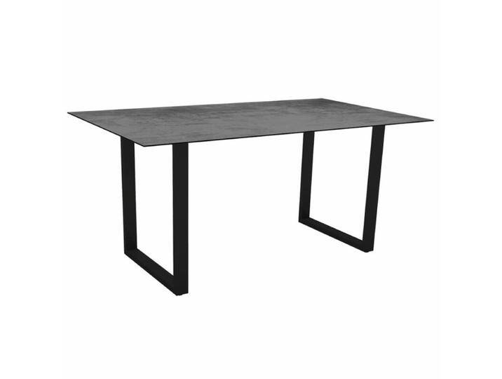 Stern Kufentisch Aluminium/HPL 160x90 cm - Aluminium schwarz matt , HPL Zement,Tischbein mit Höhenausgleich,Industrial von Stern