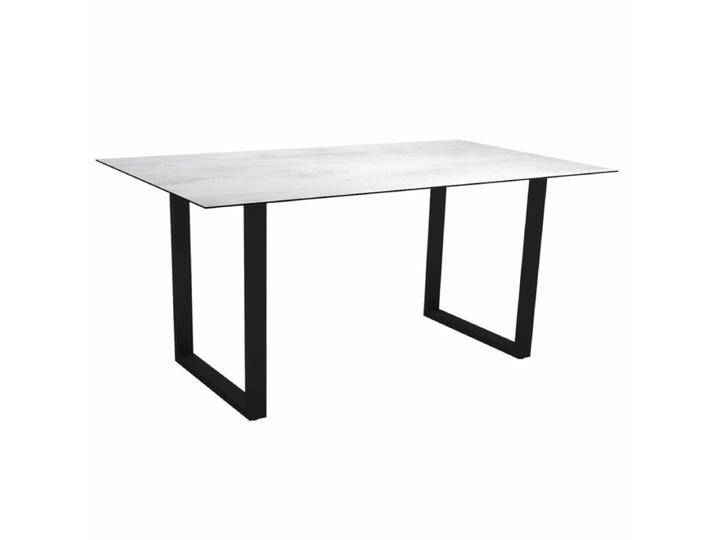 Stern Kufentisch Aluminium/HPL 160x90 cm - Aluminium schwarz matt , HPL Zement hell,Tischbein mit Höhenausgleich,Industrial von Stern