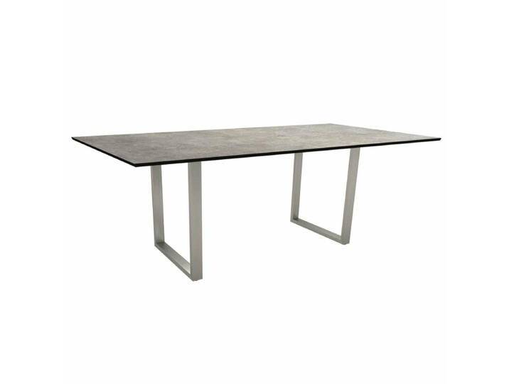 Stern Kufentisch Edelstahl/HPL - HPL Metallic Grau , 200 × 100,Tischbein mit Höhenausgleich,Geradlinig & pur, Industrial Stern Kufentisch Edelstahl/HPL - HPL Metallic Grau , 200 × 100,Tischbein mit Höhenausgleich,Geradlinig & pur, Industrial von Stern
