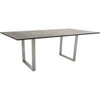 Stern Kufentisch Edelstahl mit Tischplatte Silverstar 160x90 - 200x100 cm von Stern