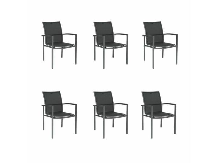 Stern Skelby Stapelsessel Aluminium graphit, 4er-/6er-Set - 6er-Set von Stern