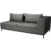 Stern Taavi Ecksofa 2,5-Sitzer Alum. schwarz matt Arml. Links Seidenschwarz von Stern