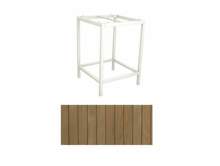 Stern Tischsystem Bartisch Aluminium/Teak - Aluminium weiß von Stern