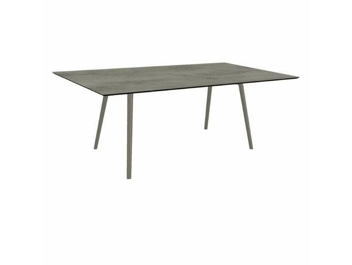 Stern Tischsystem Interno, Aluminium Rundrohr/HPL - Aluminium graphit , HPL Zement , 180 × 100,Tischbein mit Höhenausgleich,Industrial von Stern