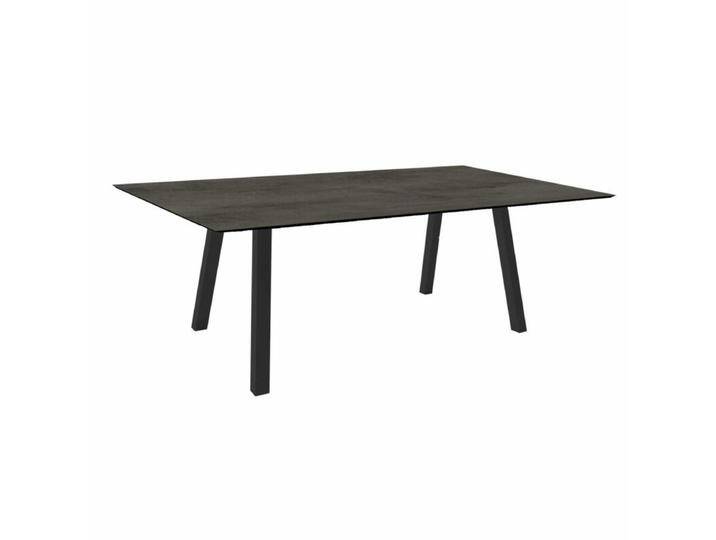 Stern Tischsystem Interno, Aluminium Vierkantrohr/HPL - Aluminium anthrazit , HPL Zement , 180 × 100,Tischbein mit Höhenausgleich,Industrial von Stern
