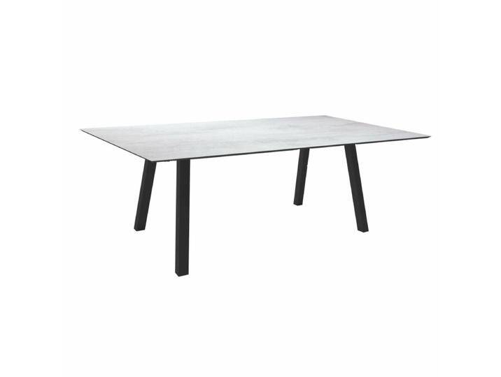 Stern Tischsystem Interno, Aluminium Vierkantrohr/HPL - Aluminium anthrazit , HPL Zement hell , 180 × 100,Tischbein mit Höhenausgleich,Industrial von Stern