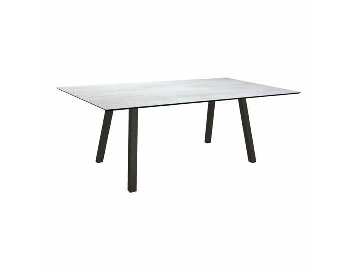 Stern Tischsystem Interno, Aluminium Vierkantrohr/HPL - Aluminium schwarz matt , HPL Zement hell , 180 × 100,Tischbein mit Höhenausgleich,Industrial von Stern