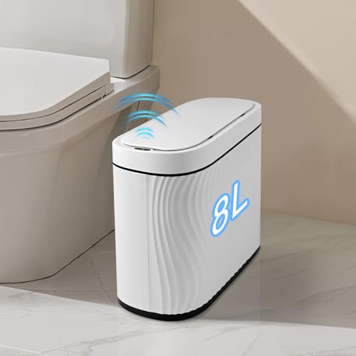 SternSinn Badezimmer Mülleimer mit Deckel 8L Sensor Mülleimer, Wasserdichter MülleimerSmart Mülleimer mit Soft Close Deckel, KleinerMülleimer/Abfallkorb für Badezimmer, Küche, Büro, Schlafzimmer von SternSinn