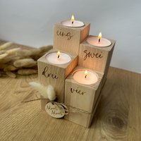 Adventskranz Holz | Kerzenhalter Teelichthalter Weihnachten Set 2 von Sternelinchen