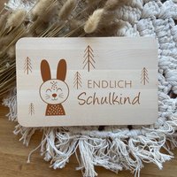 Frühstücksbrettchen | Endlich Schulkind Hase Schneidebrett Vesperbrett Frühstücksbrettchen | Endlich Schulkind Hase Schneidebrett Vesperbrett von Sternelinchen