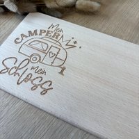 Frühstücksbrettchen | Mein Camper Mein Schloss Schneidebrett Vesperbrett Frühstücksbrettchen | Mein Camper Mein Schloss Schneidebrett Vesperbrett von Sternelinchen