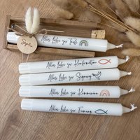 Geschenkset Mit Kerze Für Taufe | Kommunion Firmung Konfirmation Segnung Geldgeschenk Personalisiert Name von Sternelinchen