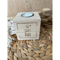 Teelichthalter Aus Holz | Oh Happy Day Kerzenständer von Sternelinchen