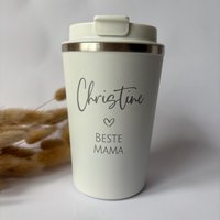 Thermobecher Beste Mama | Bester Papa Mit Name Kaffeebecher To Go Geschenkidee Muttertag Vatertag von Sternelinchen