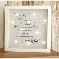 Bilderrahmen Beleuchtet Geh Deinen Weg... Pusteblume Bild Geschenk Abschied Freunde Geburtstag Leuchtrahmen Kommunion Prüfung Konfirmation von SternenbilderDesigns