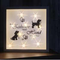 Bilderrahmen Beleuchtet Hunde Leine Geschenk Geburtstag Anlass Leuchtrahmen Sterne Pfoten von SternenbilderDesigns