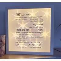 Bilderrahmen Beleuchtet Tochter Freundin Geschenkidee Geburtstag Anlass Leuchtbild Bild Sterne Familie Konfirmation Abschied Wandbild von SternenbilderDesigns
